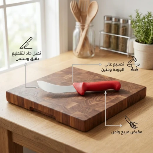 سكين جزار ستيل عالي الجودة 4 إنش  – نصل حاد لتقطيع دقيق مع مقبض مريح وآمن من عتاد - عتاد - Image 3