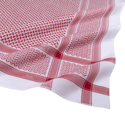 شماغ البصمة 27 الفاخر من القطن الطبيعي 100% بنقشة كلاسيكية راقية 50 من شماغ البسام - شماغ البسام - Image 2