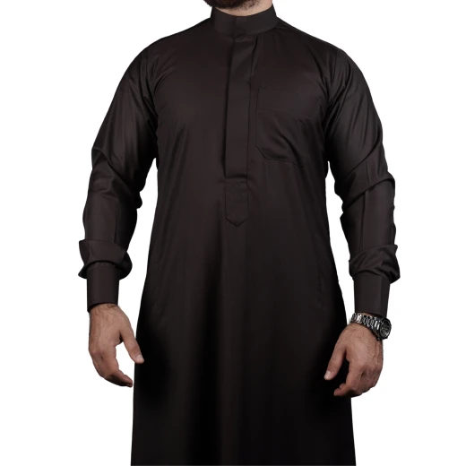 ثوب بني سادة مقاس (2 اكس لارج) بتصميم كلاسيكي أنيق ‏– من مدراز - مدراز - Image 3