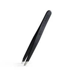 Browgame Cosmetics Precision Slanted Tweezer Blackout for Eyebrow Hair Removal Professional Makeup Kit