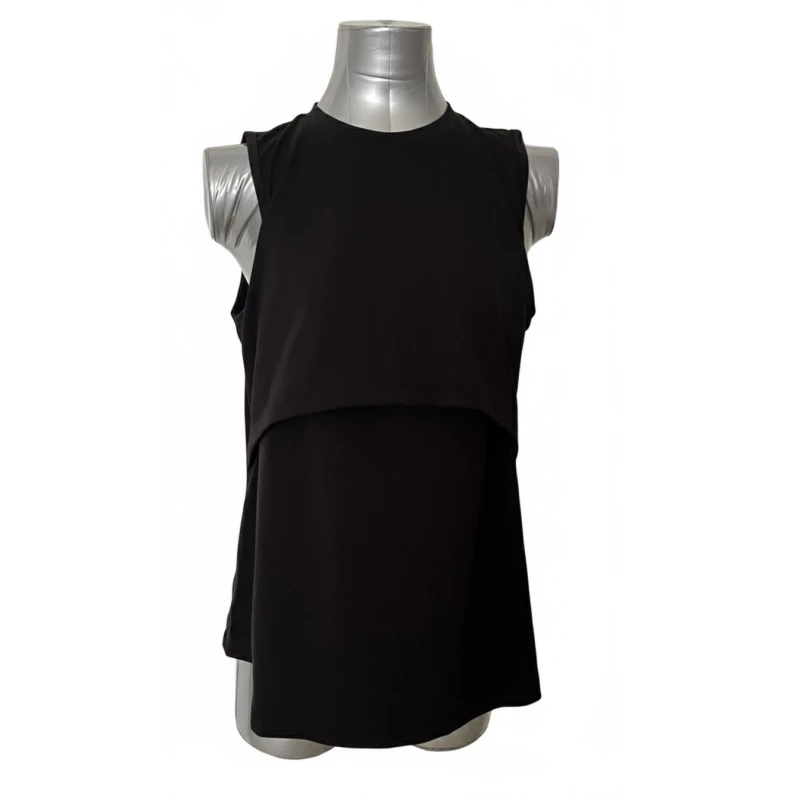 Fit Mama Breastfeeding Shirt - Black, Size Large, Soft, Stretchy, Discreet Nursing Acess - Fit mama