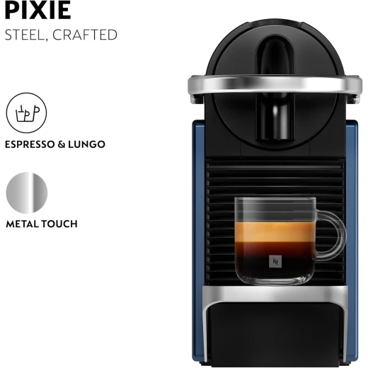 Nespresso Pixie C62 Coffee Machine, Blue | Includes Free Welcome Set of 7 Capsules  - Nespresso - Image 3