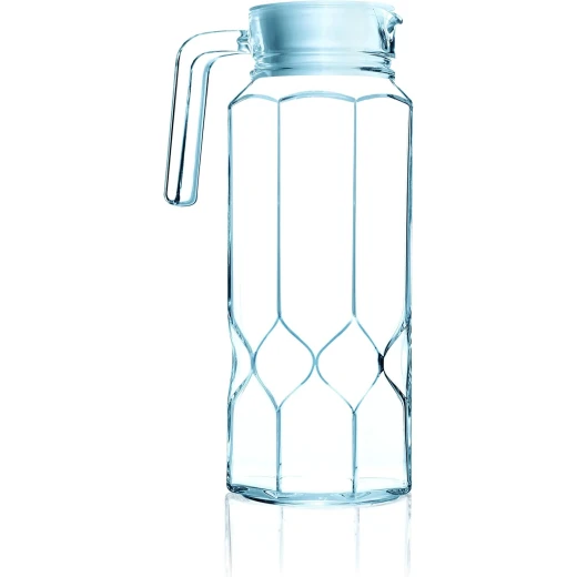 Luminarc Octime Diamond Glass Jug with Lid, 1.3L Clear Toughened Glass Pitcher, Elegant, Durable, and Fridge-Friendly, Ideal for Water, Juice, Fizzy Drinks - Luminarc - Image 2