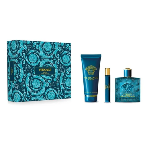 طقم هدايا رجالي فيرساتشي إيروس – 3 قطع (100 مل ماء عطر، 10 مل بخاخ صغير، جل استحمام)، مجموعة عطور فاخرة طقم هدايا رجالي فيرساتشي إيروس – 3 قطع (100 مل ماء عطر، 10 مل بخاخ صغير، جل استحمام)، مجموعة عطور فاخرة