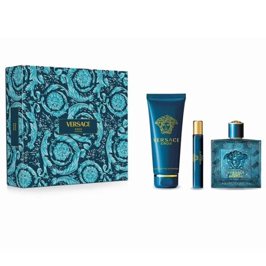 مجموعة هدايا عطر فرزاتشي إيروس للرجال 100 مل + 10 مل + جل استحمام مجموعة هدايا عطر فرزاتشي إيروس للرجال 100 مل + 10 مل + جل استحمام