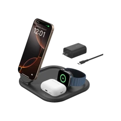 شاحن Belkin BoostCharge 3 في 1 مغناطيسي Qi2 15 واط لجهاز iPhone