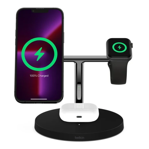 شاحن بيلكن اللاسلكي 3 في 1 مع MagSafe لأجهزة iPhone و Apple Watch و AirPods - بيلكين - Image 6