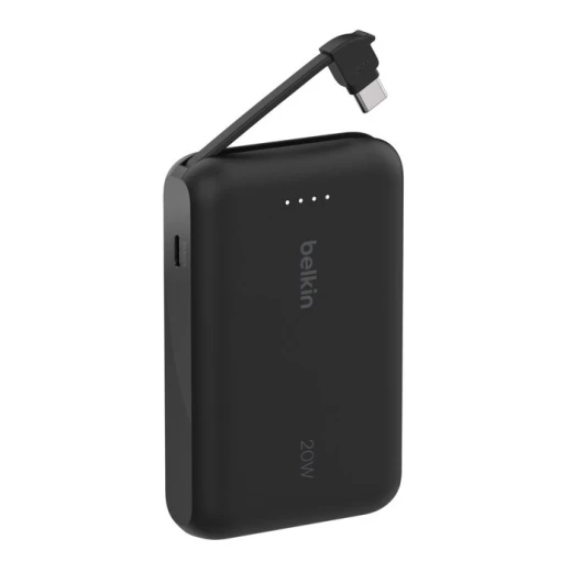 باور بانك بيلكين BoostCharge بسعة 10000 مللي أمبير – PD بقوة 20 واط مع كابل USB-C مدمج ومنفذ USB-C – أسود - بيلكين - Image 7