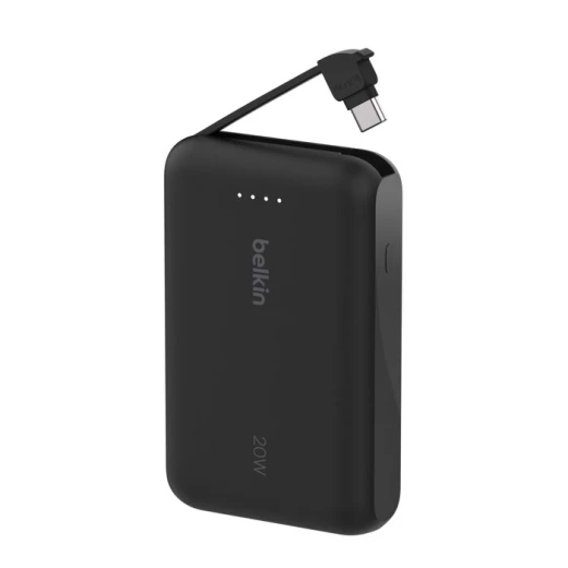 باور بانك بيلكين BoostCharge بسعة 10000 مللي أمبير – PD بقوة 20 واط مع كابل USB-C مدمج ومنفذ USB-C – أسود - بيلكين - Image 8