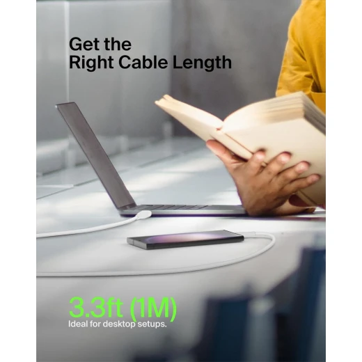 كيبل شحن سريع بيلكينUSB-C إلى USB-C (1 متر/3.3 قدم) - آيفون، جالاكسي، آيباد، والمزيد, أبيض - بيلكين - Image 5