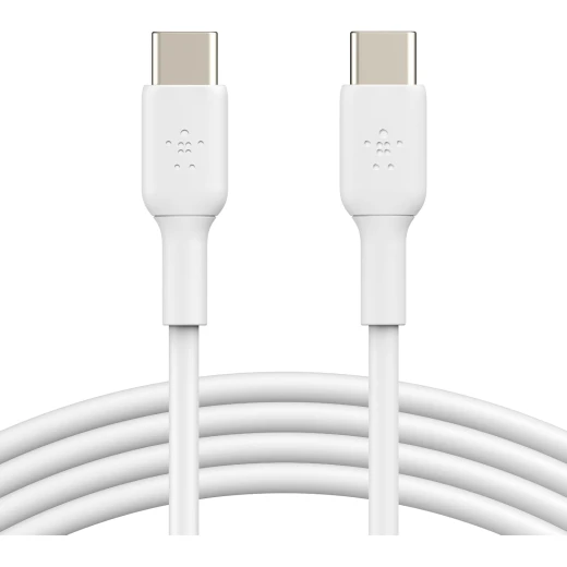 كيبل شحن سريع بيلكينUSB-C إلى USB-C (1 متر/3.3 قدم) - آيفون، جالاكسي، آيباد، والمزيد, أبيض كيبل شحن سريع بيلكينUSB-C إلى USB-C (1 متر/3.3 قدم) - آيفون، جالاكسي، آيباد، والمزيد, أبيض