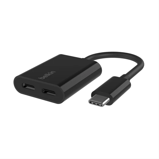 محوّل بيلكين كونكت للصوت والشحن عبر USB-C – يدعم الشحن السريع حتى 60 واط