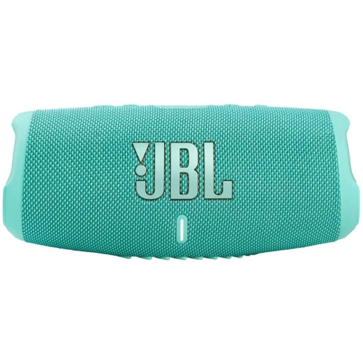 مكبر صوت بلوتوث محمول JBL Charge 5 - أزرق مخضر، مقاوم للماء، تشغيل 20 ساعة