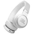 سماعات رأس JBL Live 670NC اللاسلكية على الأذن بيضاء - خاصية إلغاء الضوضاء - جي بي ال