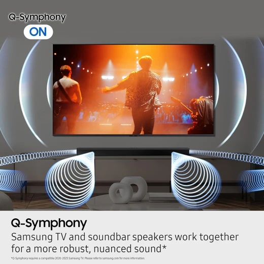 Samsung HW B750F 5.1 Channel Soundbar with Wireless Subwoofer, 2025 Model, Featuring Voice Enhance, Q Symphony, and Adaptive Sound Technologies, Black Finish - Samsung - Image 3