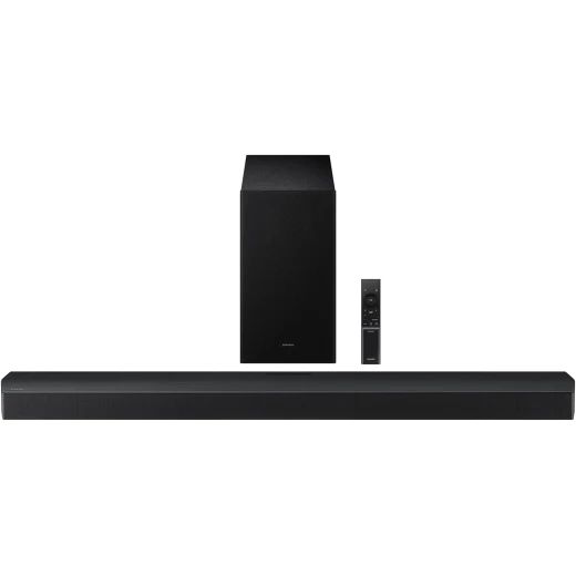 Samsung HW B750F 5.1 Channel Soundbar with Wireless Subwoofer, 2025 Model, Featuring Voice Enhance, Q Symphony, and Adaptive Sound Technologies, Black Finish