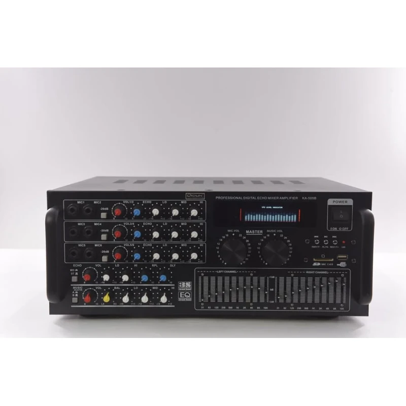 مضخم صوت احترافي سيفيت KA-505B بتقنية البلوتوث وراديو FM، 100 واط + 100 واط، أسود