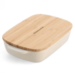 KitchenAid Stoneware Baking Pan with Lid 0.9 Liter Rectangular Ceramic