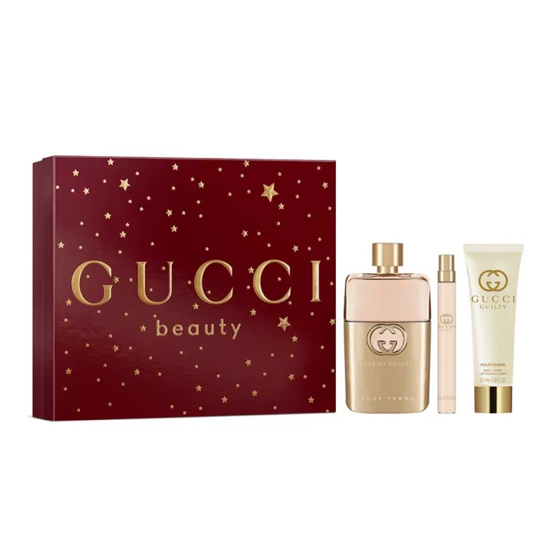 Gucci Guilty Pour Femme Eau De Parfum Gift Set 2025, 90ml + Body Lotion 50ml + 10ml - Gucci
