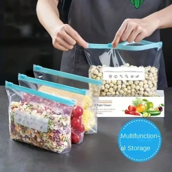 Reusable Freezer Bags Leak Proof Zipper Lock 15 Pieces