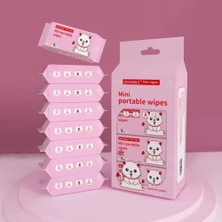 Baby Mini Portable Wipes Water Wipes Baby Skin Care Wet Tissues (8 Pouches Pack)