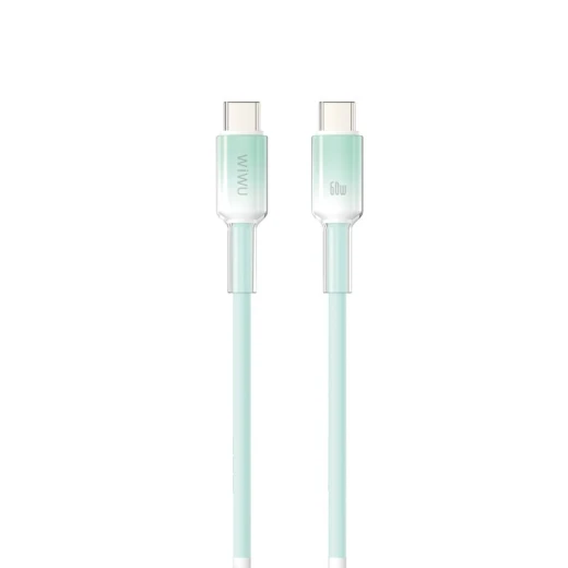كابل وي وو C063 نيو لينك USB C إلى USB C سيليكون 1 متر أخضر للشحن السريع ونقل البيانات يدعم توصيل الطاقة 60 واط تصميم متين متوافق مع أجهزة الكمبيوتر المحمولة والهواتف الذكية كابل وي وو C063 نيو لينك USB C إلى USB C سيليكون 1 متر أخضر للشحن السريع ونقل البيانات يدعم توصيل الطاقة 60 واط تصميم متين متوافق مع أجهزة الكمبيوتر المحمولة والهواتف الذكية