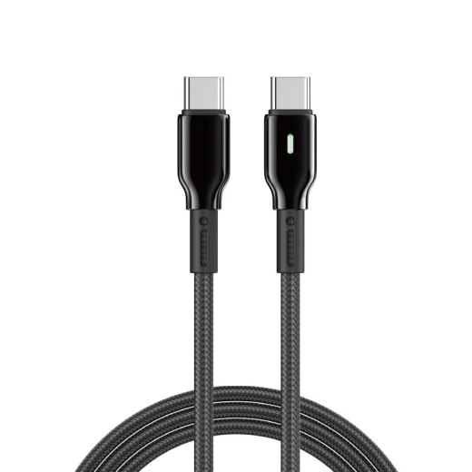 كابل وي وو C075 Oringlink USB-C إلى USB-C من سبائك الزنك مضفر بالنايلون، طول 1 متر، أسود - وي وُو - Image 2