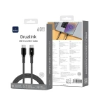 كابل وي وو C075 Oringlink USB-C إلى USB-C من سبائك الزنك مضفر بالنايلون، طول 1 متر، أسود - وي وُو