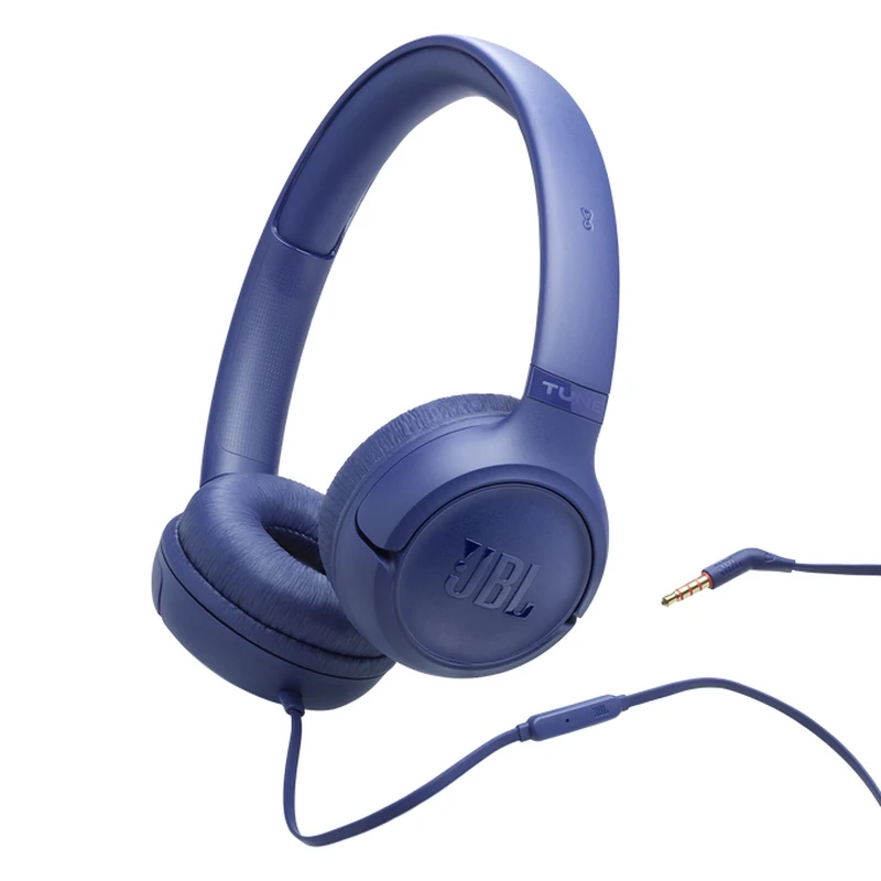 سماعات JBL Tune 530 سلكية فوق الأذن باللون الأزرق، تتميز بميكروفون مدمج، ومشغلات 40 ملم، وتصميم مريح، ومتوافقة مع الهواتف الذكية والأجهزة اللوحية - جي بي ال