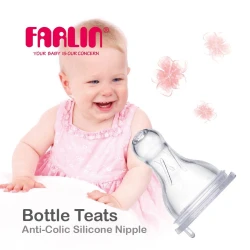 Farlin AC-21015(B) Silicone Anti-Colic Nipple, Size S, Newborns, BPA-Free