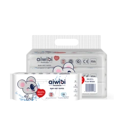 Aiwibi Water Wipes 99.91% Pure Water Fragrance Free Aloe Vera 3x80 Count