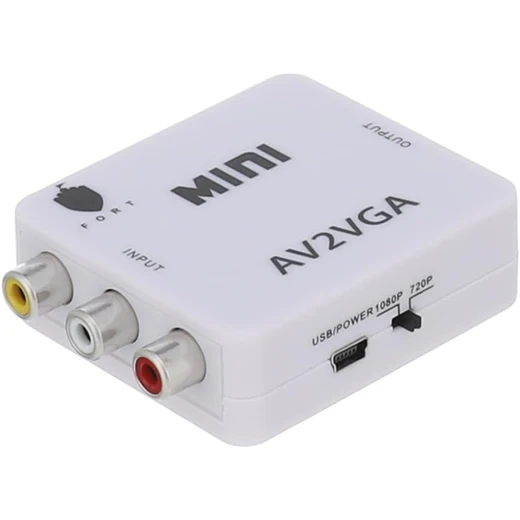 محول 3 RCA إلى VGA مع دعم الفيديو المركب والصوت، لون أبيض، يحول إشارات RCA إلى VGA، متوافق مع أجهزة متعددة - Image 3