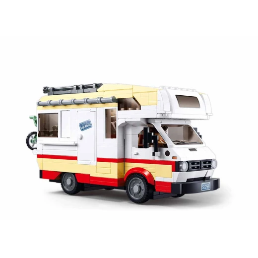 مجموعة بناء منزل متنقل (RV) من مكعبات سلبان موديل بريكس M38-B1193 تتضمن 506 قطعة و 3 شخصيات مصغرة للعب الإبداعي - Sluban - Image 4