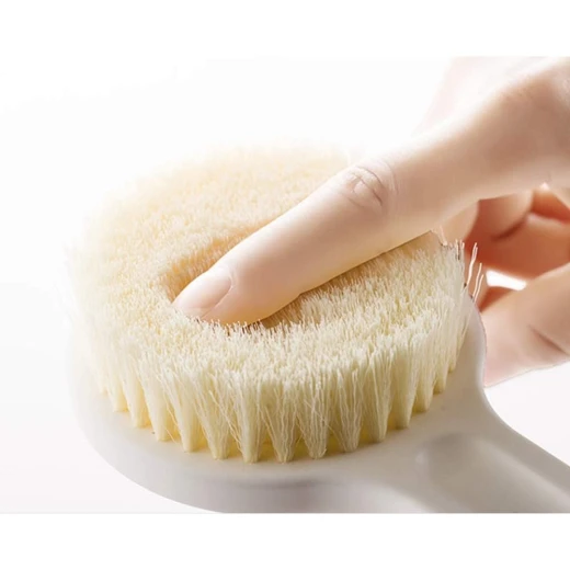 Long Handle Bath Brush with Soft Bristles, White, 14.57 Inch - K store - Image 5