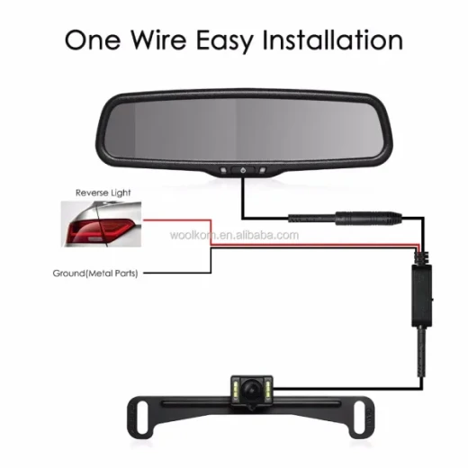 شاشة مرآة مركزية من كار ستارز 4.3 بوصة، شاشة LCD تضبط السطوع تلقائيًا، مدخلان فيديو RCA - كار ستارز - Image 9