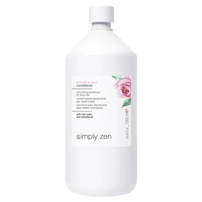 Simply Zen Smooth & Care Conditioner 1000ml: Intense Smoothing & Anti Frizz Hair Balm for Manageable, Shiny Hair. Provides Hydration and Detangling Benefits for All Hair Types - Simply Zen