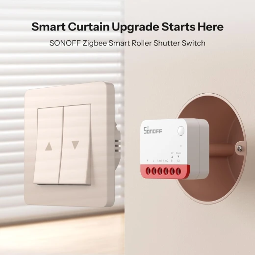 مفتاح ستائر دوارة ذكي من SONOFF بتقنية Zigbee، صغير الحجم، تحكم بنسبة مئوية، متوافق مع Alexa وGoogle Home Assistant، عبوة من 4 قطع - سونوف - Image 4