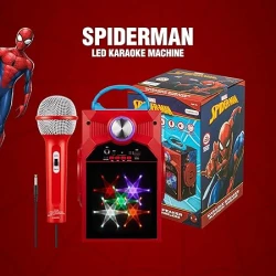 Play & Learn Spiderman Karaoke Machine Bluetooth Wireless LED Lights 6+ Years