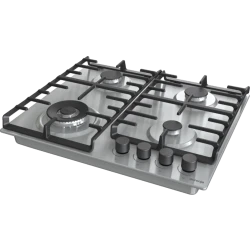 Gorenje 60 cm Built‑In Gas Hob GW642ABX – Stainless Steel 4 Burners with Cast Iron ProGrid Supports, Wok Burner, One‑Hand Electric Ignition, Durable Design, Easy Clean and Powerful Cooking Performance