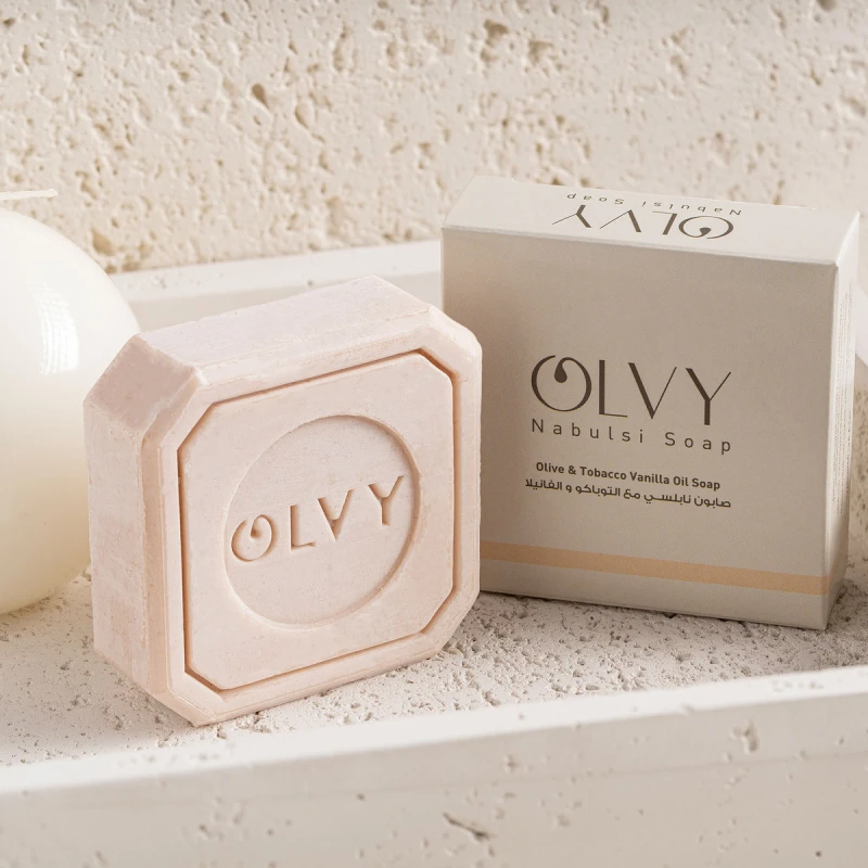 OLVY Olive & Tobacco Vanilla Oil Bar Soap – Moisturizing Gentle Cleansing Bar with Warm Tobacco and Vanilla Fragrance, Leaves Skin Soft, Smooth, Fresh, and Elegantly Scented for Daily Use - OLVY