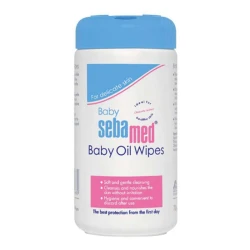 Sebamed Baby Oil Wipes 70pcs Gentle Cleansing Oil-Based Wipes for Sensitive Skin with Wheat Germ Oil and Panthenol Moisturizing Protection for Diaper Area pH 5.5