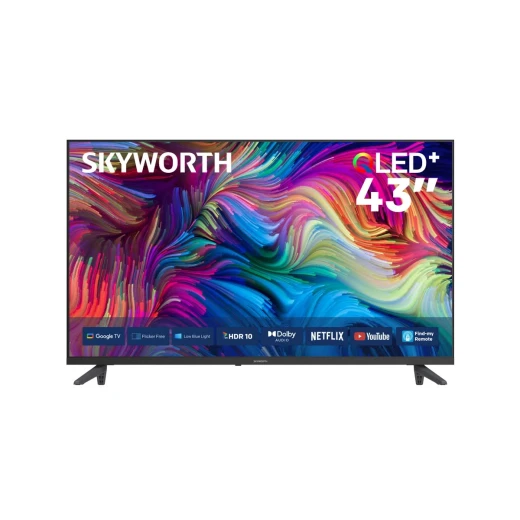 Skyworth 43 Inch QLED Smart TV 43Q5600H 2K Resolution Google TV, Quantum Dot technology with HDR10 support, vivid colors and sharp contrast, smart streaming apps, sleek bezel-less design and smooth viewing experience Skyworth 43 Inch QLED Smart TV 43Q5600H 2K Resolution Google TV, Quantum Dot technology with HDR10 support, vivid colors and sharp contrast, smart streaming apps, sleek bezel-less design and smooth viewing experience