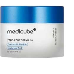 Medicube Zero Pore Cream 2.0 50ml pore minimizing moisturizer, lightweight formula helps reduce pore appearance and refine skin texture, controls oil and hydrates, suitable for oily and combination skin daily skincare use