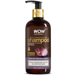 WOW Onion Red Seed Oil & Black Seed Shampoo 300ml – Strengthening Hair, Reducing Hair Fall & Stimulating Hair Growth with Deep Scalp Cleansing, Intensive Hydration for Dry & Damaged Hair, and Healthy Shine & Softness Boost