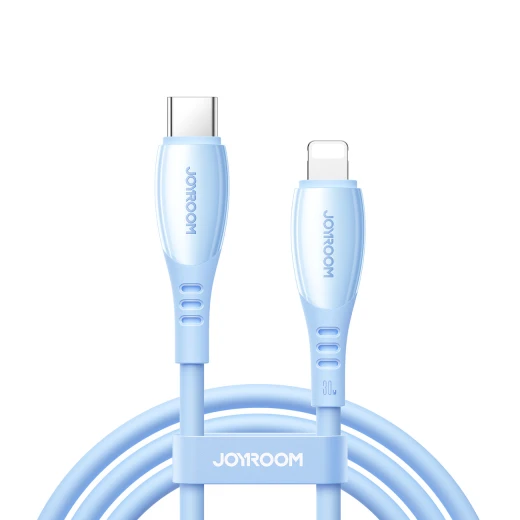 كابل شحن جوي روم S A59 سلسلة نابضة بالحياة 30 واط USB C إلى لايتنينج 1.2 متر أزرق كابل شحن جوي روم S A59 سلسلة نابضة بالحياة 30 واط USB C إلى لايتنينج 1.2 متر أزرق