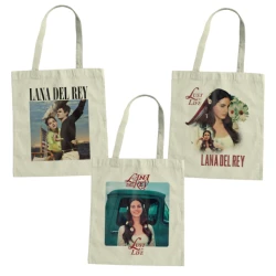 Lana Del Rey Tote Bag Premium Cotton Canvas 9 Designs DTG Printed - Random shapes
