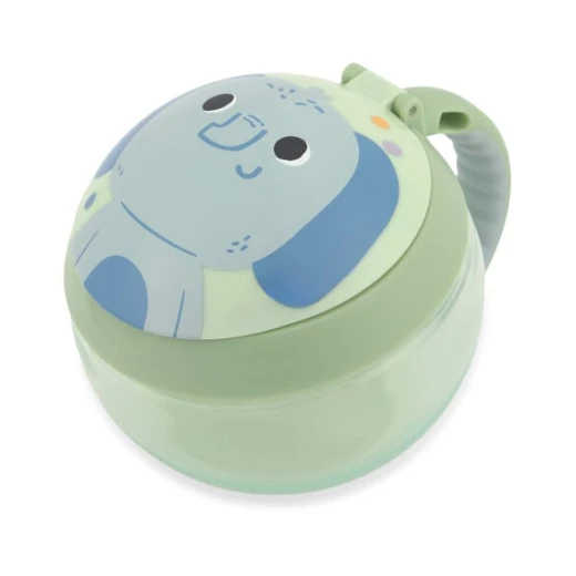 Skip Hop Besties Squad Snack Cup Elephant Green Blue BPA-Free Easy-Grip Handle for Ages 12 Months Plus 7.5 oz Capacity - Skip Hop - Image 2