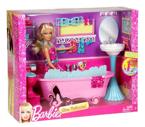 Barbie Glam Bathroom Furniture and Doll Set - باربي - Image 2